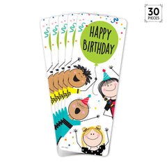 Stick Kids Happy Birthday Bookmarks-Bookmarks-Tools 4 Teaching-Classroom Decor and More