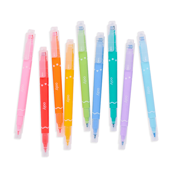 Confetti Stamp Double-Ended Markers - Set of 9-Art Supplies-Tools 4 Teaching-Classroom Decor and More