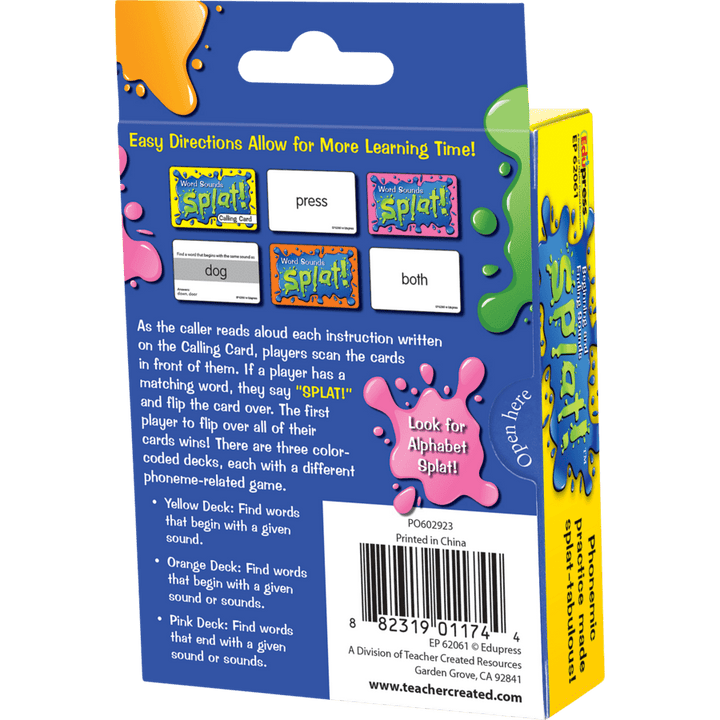 Beginning and Ending Sounds Splat Game-Subjects - Reading - Reading Manipulatives-Tools 4 Teaching-Classroom Decor and More