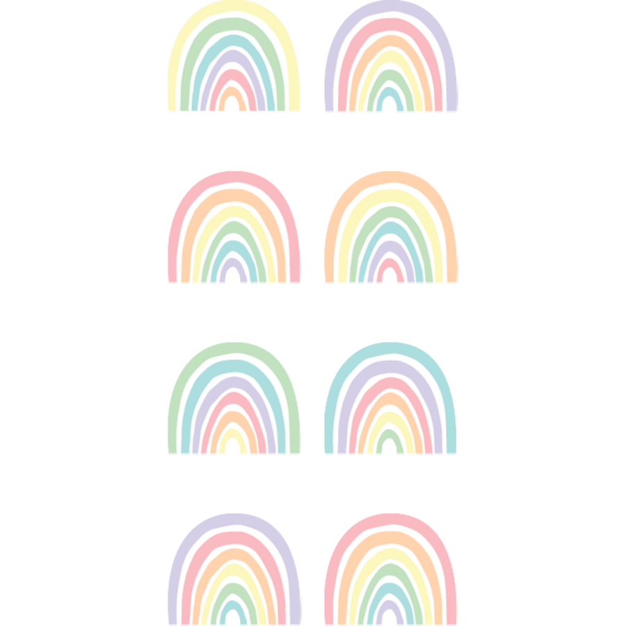 Pastel Pop Rainbows Mini Stickers-Stickers-Tools 4 Teaching-Classroom Decor and More