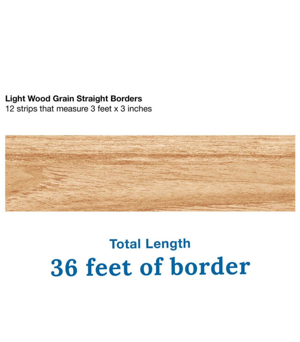 Grow Together Light Wood Grain Straight Bulletin Board Borders - Tools 4 Teaching