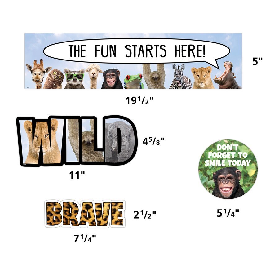 Go Wild Animals Mini Bulletin Board-Mini Bulletin Boards-Tools 4 Teaching-Classroom Decor and More
