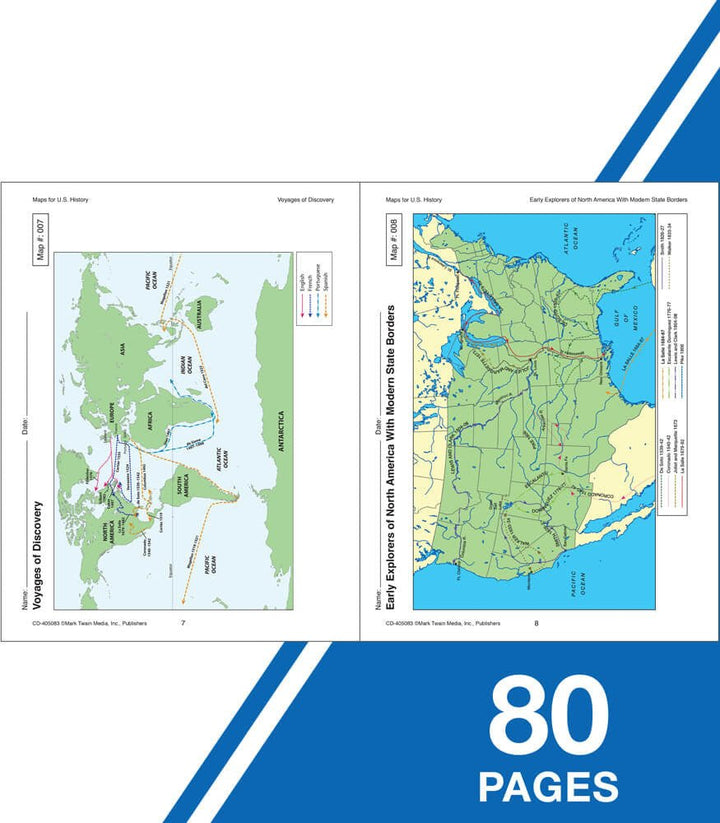 Maps for U.S. History Workbook Grade 6-12 Paperback-Social Studies Books-Tools 4 Teaching-Classroom Decor and More