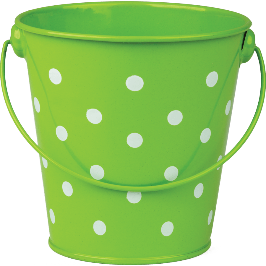 Bucket: Lime Polka Dots-Organization-Tools 4 Teaching-Classroom Decor and More