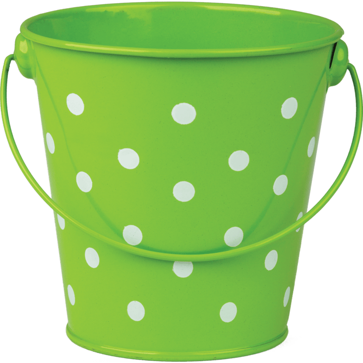 Bucket: Lime Polka Dots-Organization-Tools 4 Teaching-Classroom Decor and More