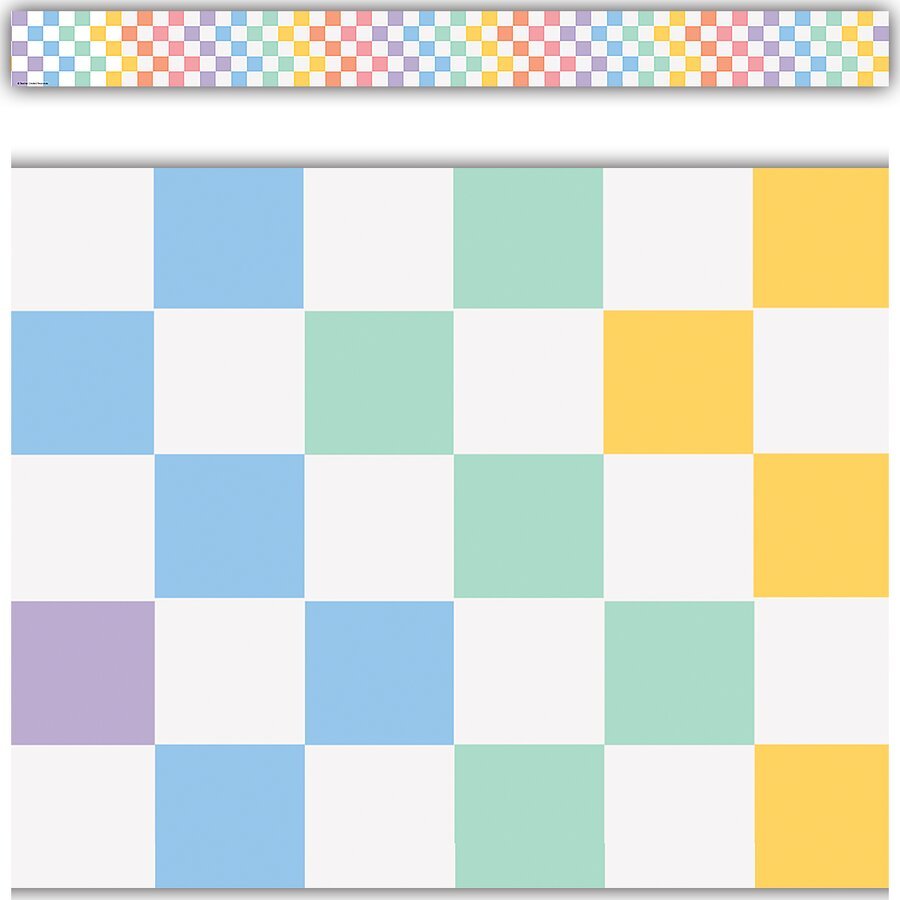 Cool for School Checkers Straight Border Trim-Borders-Tools 4 Teaching-Classroom Decor and More