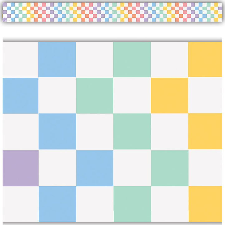 Cool for School Checkers Straight Border Trim-Borders-Tools 4 Teaching-Classroom Decor and More
