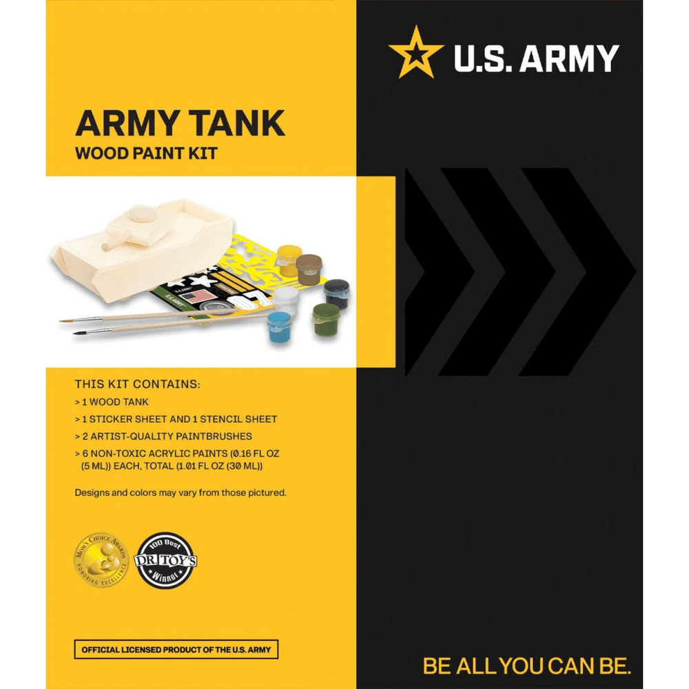U.S. Army - Tank Wood Craft & Paint Kit-Craft Activity-Tools 4 Teaching-Classroom Decor and More
