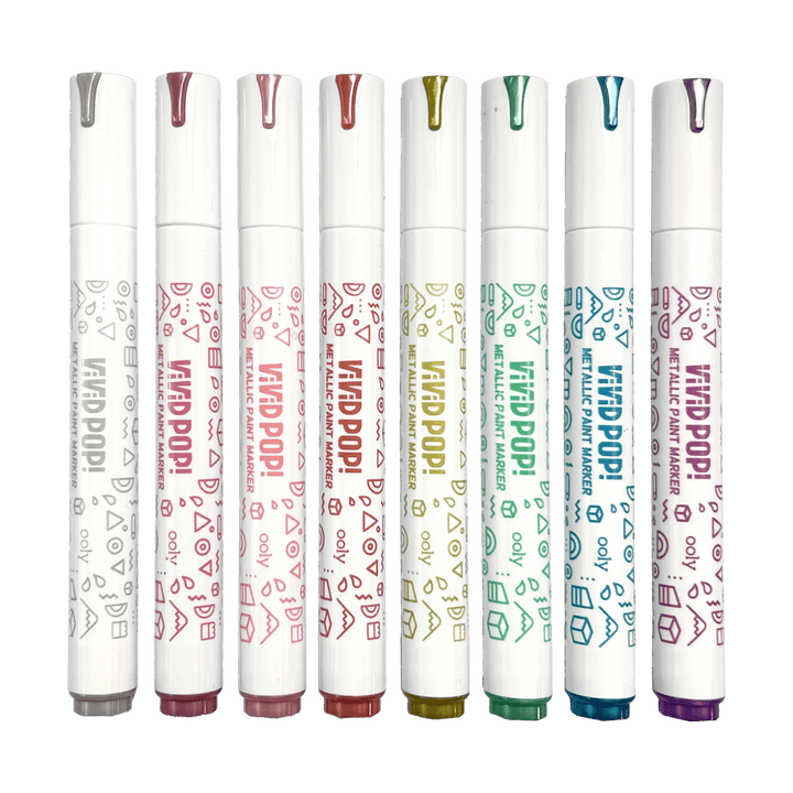 Vivid Pop! Water Based Paint Markers - Metallic - Set of 8-Art Supplies-Tools 4 Teaching-Classroom Decor and More