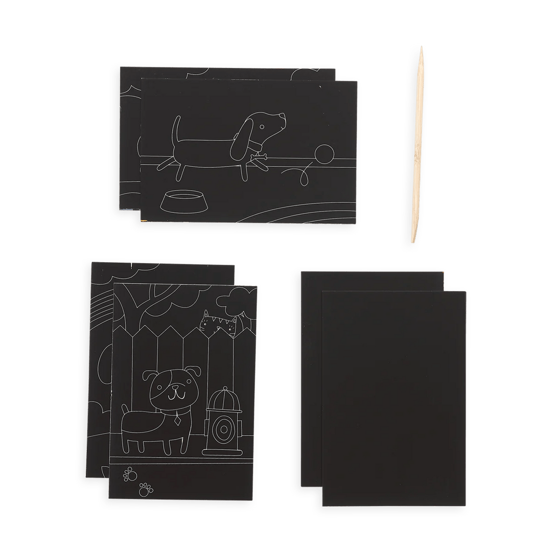 Playful Pups Scratch and Scribble Mini Scratch Art Kit-Craft Activity-Tools 4 Teaching-Classroom Decor and More