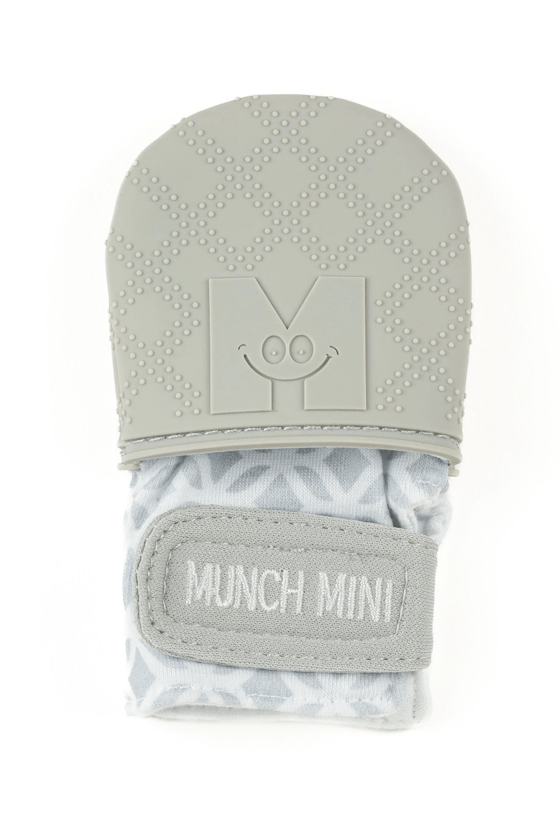 Munch Minis - Teething & Anti-scratch mitts - Grey Geo-Baby & Toddler-Tools 4 Teaching-Classroom Decor and More