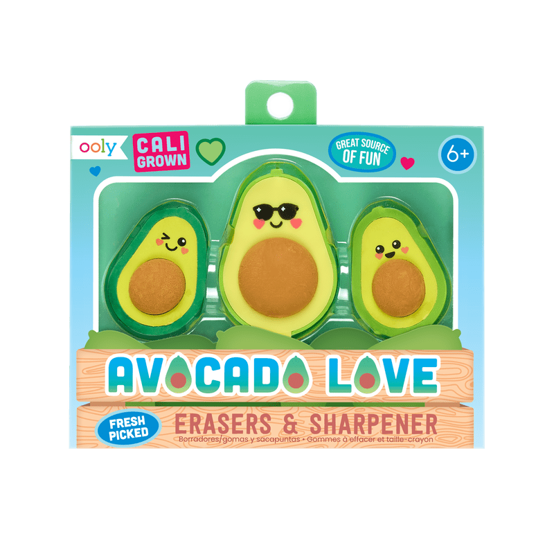 *Avocado Love Eraser and Sharpener - Set of 3-Arts & Crafts-Tools 4 Teaching-Classroom Decor and More