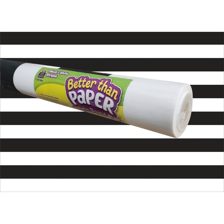 Better Than Paper® Bulletin Board Roll: Black & White Stripes-Bulletin Board Paper - Better Than Paper-Tools 4 Teaching-Classroom Decor and More