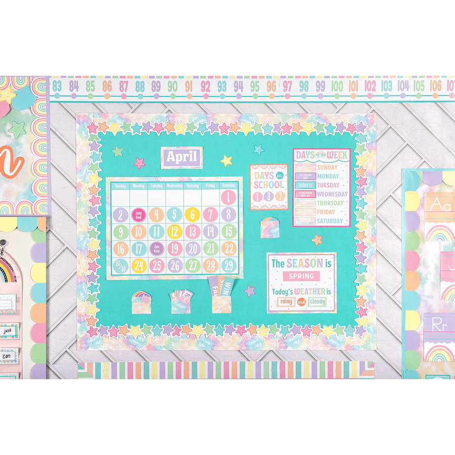 Pastel Pop Calendar Bulletin Board-Calendars-Tools 4 Teaching-Classroom Decor and More