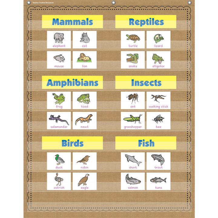 Burlap 10 Pocket Chart-Pocket Charts-Tools 4 Teaching-Classroom Decor and More