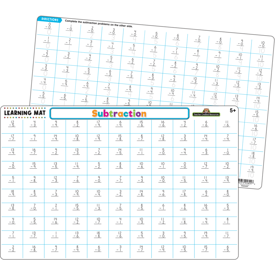 Subtraction Learning Mat-Teaching Materials-Tools 4 Teaching-Classroom Decor and More