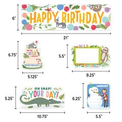 Jungle Friends Happy Birthday Mini Bulletin Board-Mini Bulletin Boards-Tools 4 Teaching-Classroom Decor and More