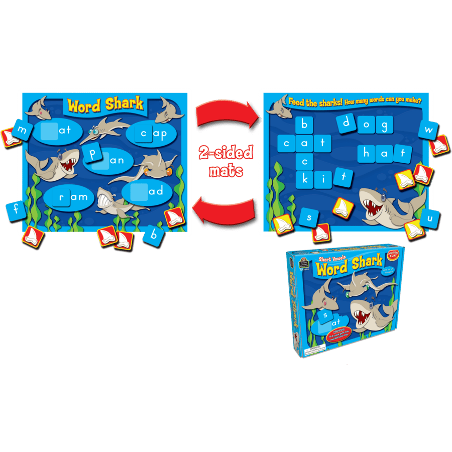 *Word Shark: Short Vowels Game-Subjects - Reading - Reading Manipulatives-Tools 4 Teaching-Classroom Decor and More