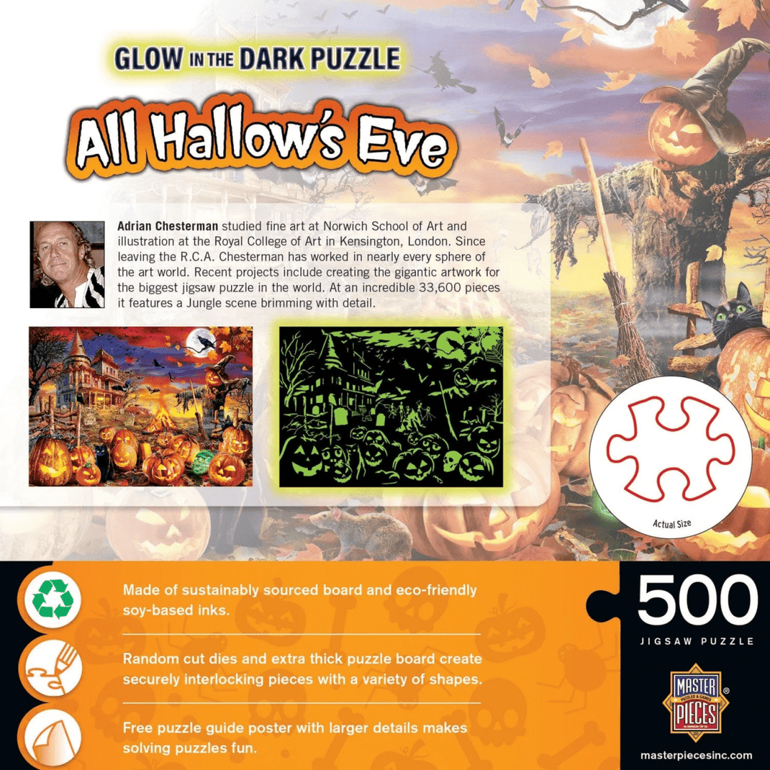 Glow in the Dark - All Hallow's Eve 500 Piece Jigsaw Puzzle-Puzzles-Tools 4 Teaching-Classroom Decor and More