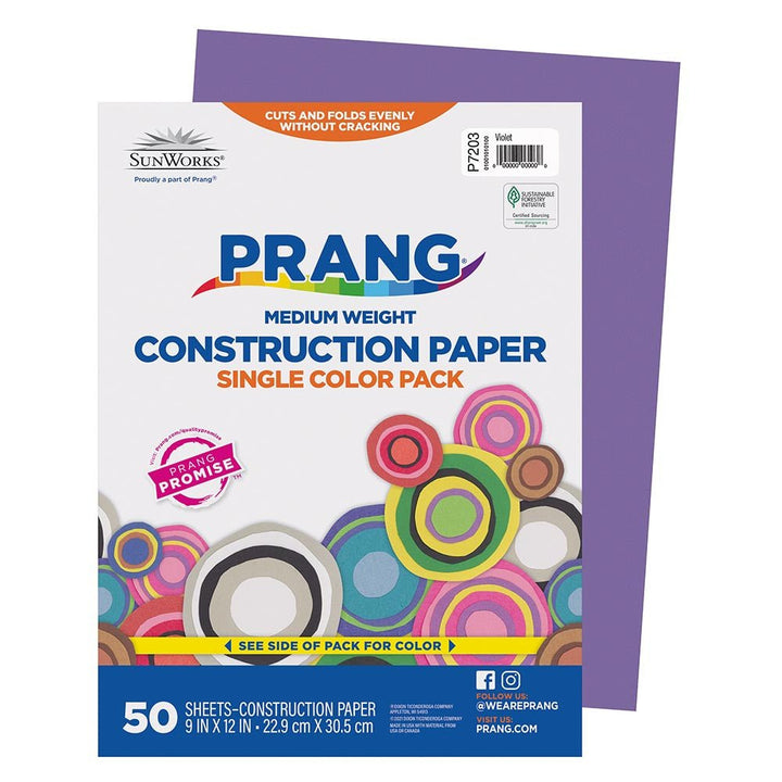 Prang® Construction Paper 9" X 12" Violet 50 Sheets-Construction Paper-Tools 4 Teaching-Classroom Decor and More
