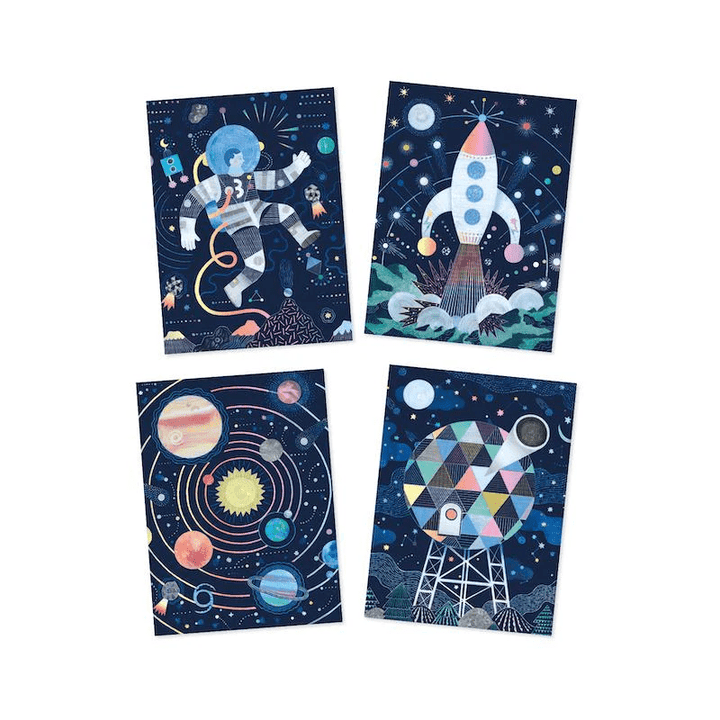 Cosmic Mission Metallic Scratch Card Activity Set-Craft Activity-Tools 4 Teaching-Classroom Decor and More