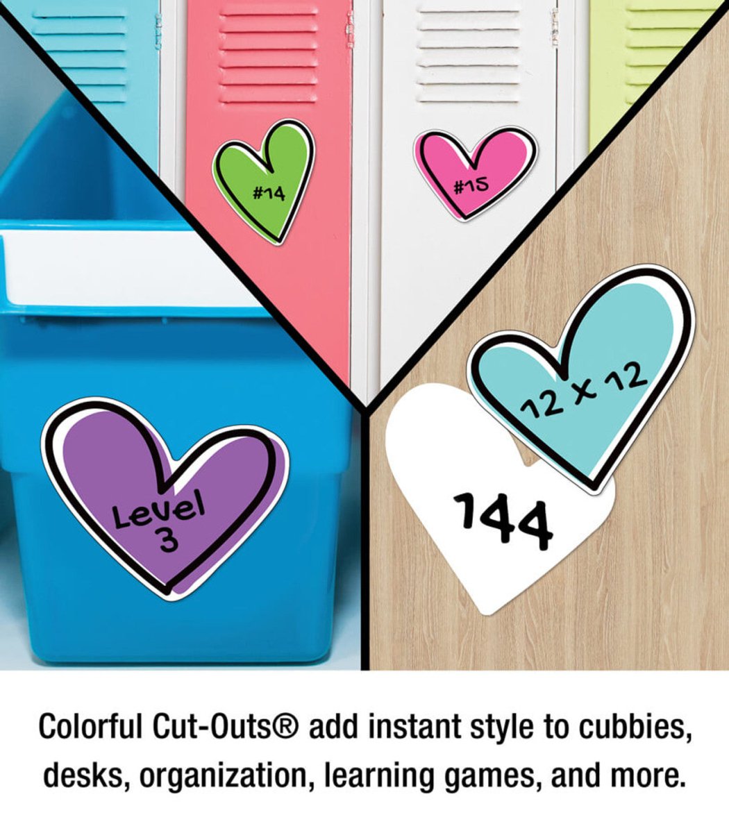 Kind Vibes Jumbo Doodle Hearts Extra Large Cutouts-Tools 4 Teaching-Classroom Decor and More