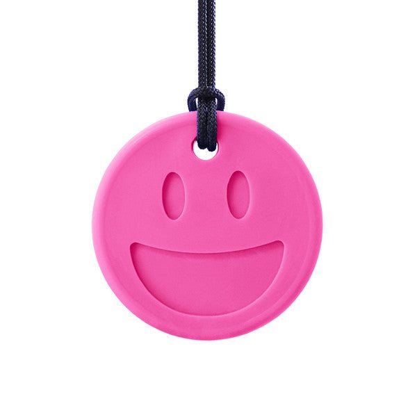 Ark's Smiley Face Chewmoji® Chewelry - Hot Pink, XT / Medium Firm-Sensory Play-Tools 4 Teaching-Classroom Decor and More