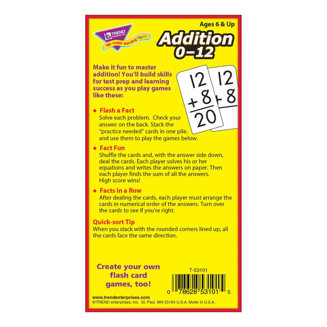 Addition 0-12 Skill Drill Flash Cards-Flashcards-Tools 4 Teaching-Classroom Decor and More
