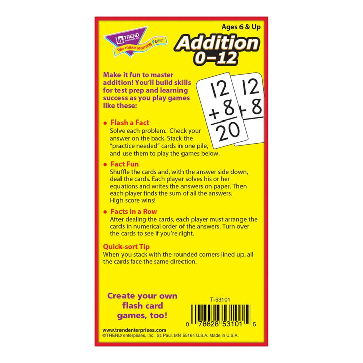 Addition 0-12 Skill Drill Flash Cards-Flashcards-Tools 4 Teaching-Classroom Decor and More