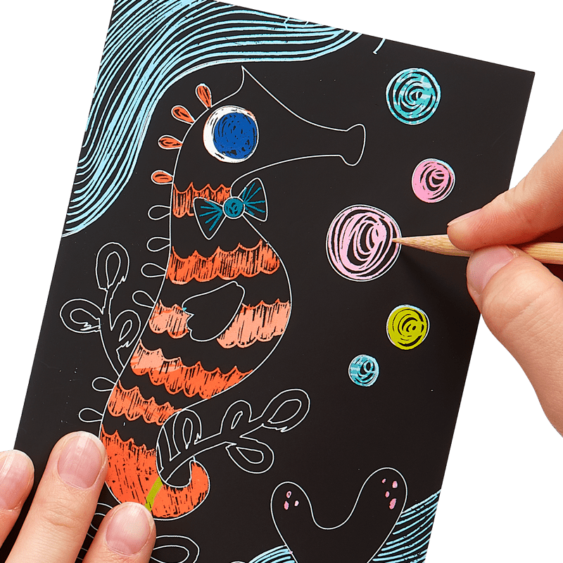 Friendly Fish Scratch and Scribble Mini Scratch Art Kit-Craft Activity-Tools 4 Teaching-Classroom Decor and More