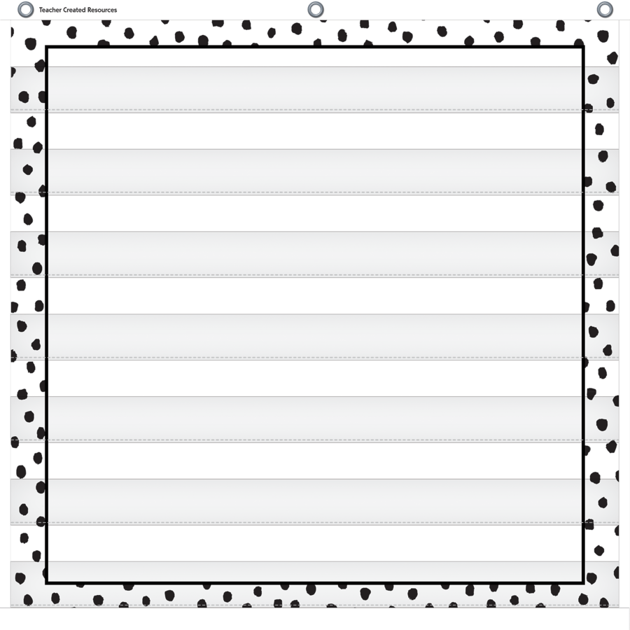 Black Painted Dots on White 7 Pocket Chart-Pocket Charts-Tools 4 Teaching-Classroom Decor and More