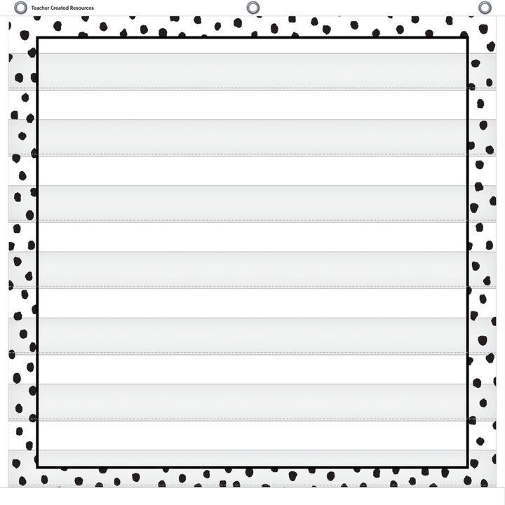Black Painted Dots on White 7 Pocket Chart-Pocket Charts-Tools 4 Teaching-Classroom Decor and More