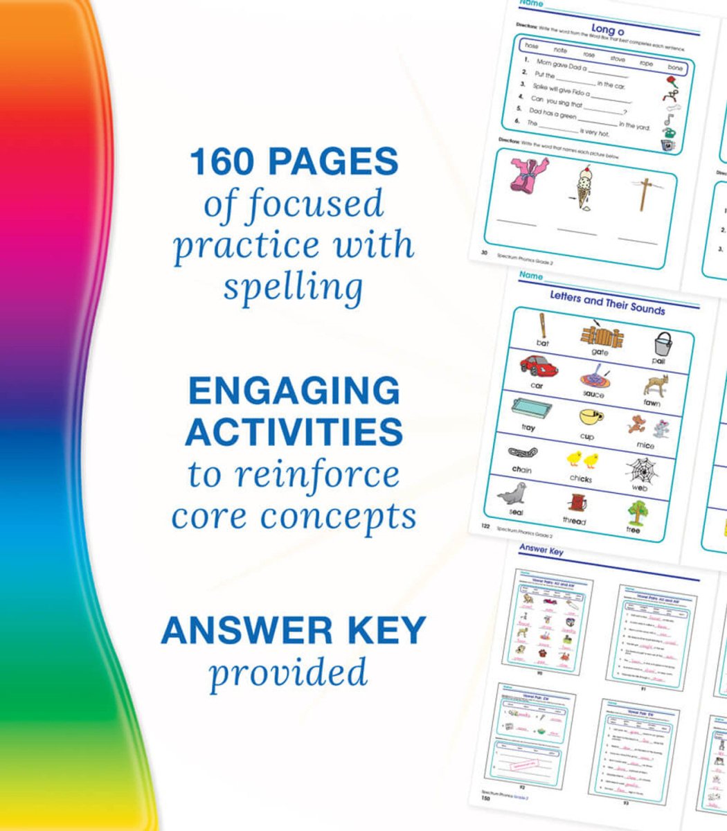 Spectrum Phonics Workbook Grade 2 Paperback-Subjects - Reading - Reading Books-Tools 4 Teaching-Classroom Decor and More
