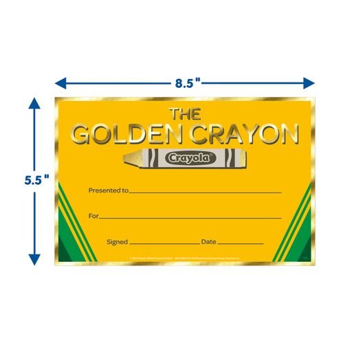 Crayola Gold Crayon Recognition Award-Awards-Tools 4 Teaching-Classroom Decor and More