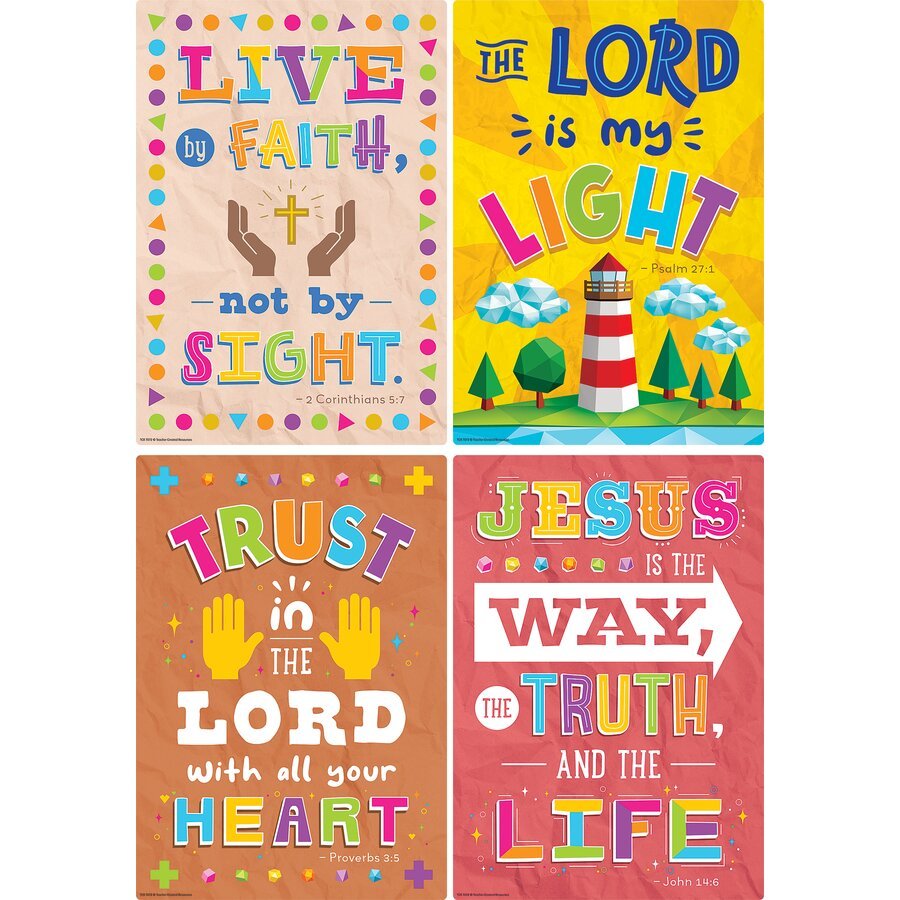 Bible Verses Small Poster Pack-Religious-Tools 4 Teaching-Classroom Decor and More