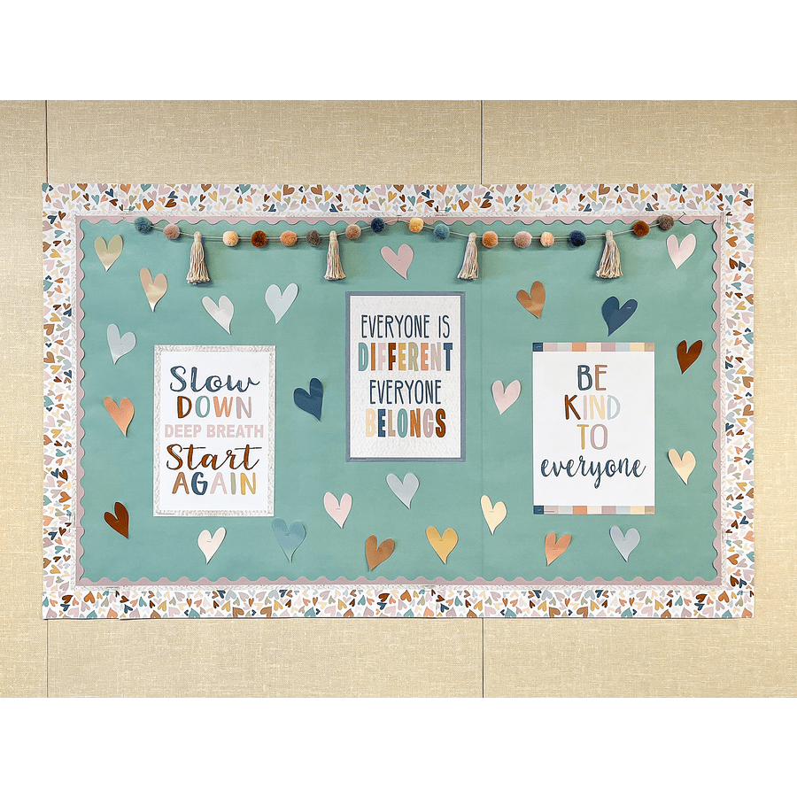 Everyone is Welcome Hearts Straight Border Trim-Borders-Tools 4 Teaching-Classroom Decor and More