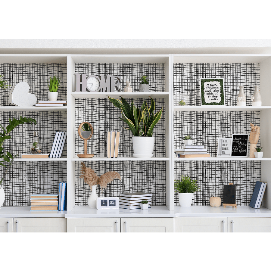 Black Freestyle Grid Peel and Stick Decorative Paper-Bulletin Board Paper - Fadeless-Tools 4 Teaching-Classroom Decor and More