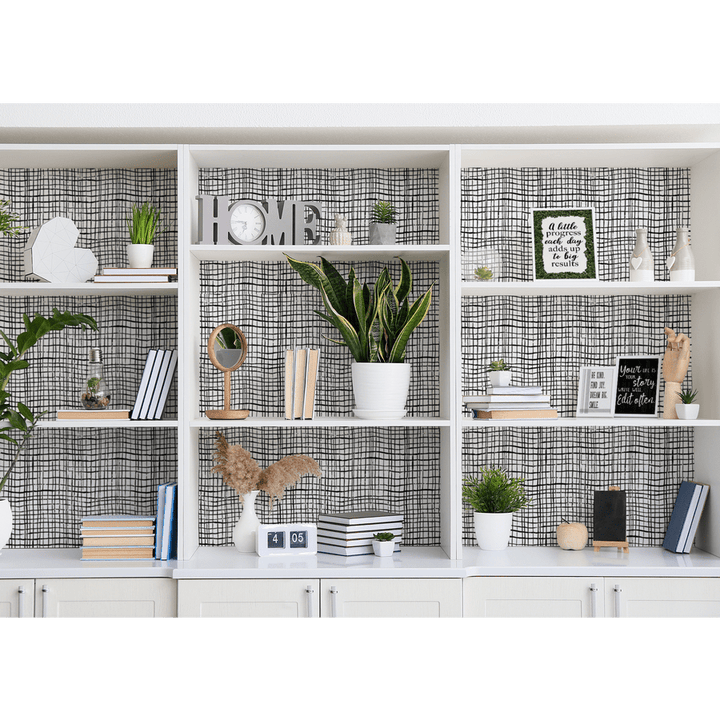 Black Freestyle Grid Peel and Stick Decorative Paper-Bulletin Board Paper - Fadeless-Tools 4 Teaching-Classroom Decor and More