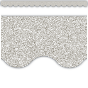 Scalloped Border Trim: Silver Glitz-Borders-Tools 4 Teaching-Classroom Decor and More