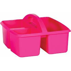 Plastic Storage Caddy: Pink-Organization-Tools 4 Teaching-Classroom Decor and More