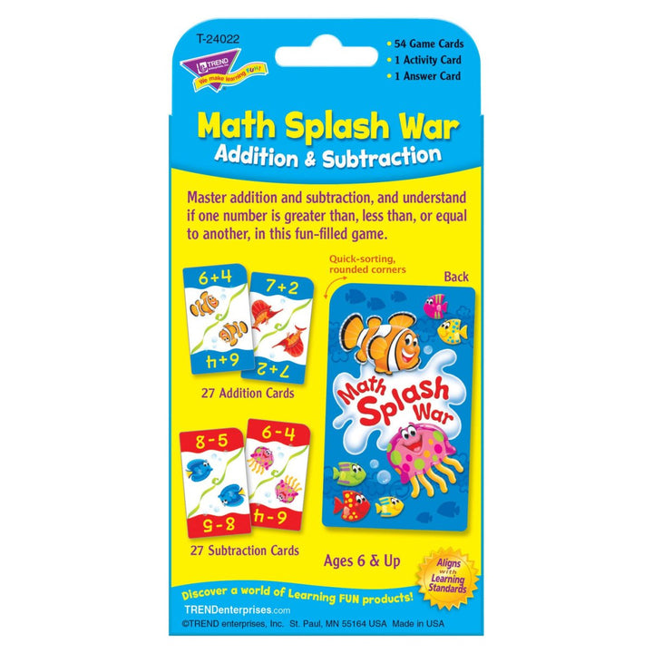 Math Splash War Addition & Subtraction Challenge Cards®-Flashcards-Tools 4 Teaching-Classroom Decor and More