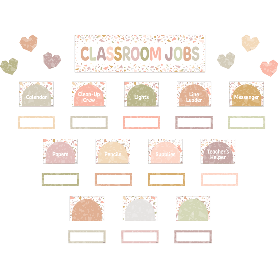 Terrazzo Tones Classroom Jobs Mini Bulletin Board-Mini Bulletin Boards-Tools 4 Teaching-Classroom Decor and More