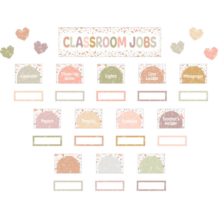Terrazzo Tones Classroom Jobs Mini Bulletin Board-Mini Bulletin Boards-Tools 4 Teaching-Classroom Decor and More