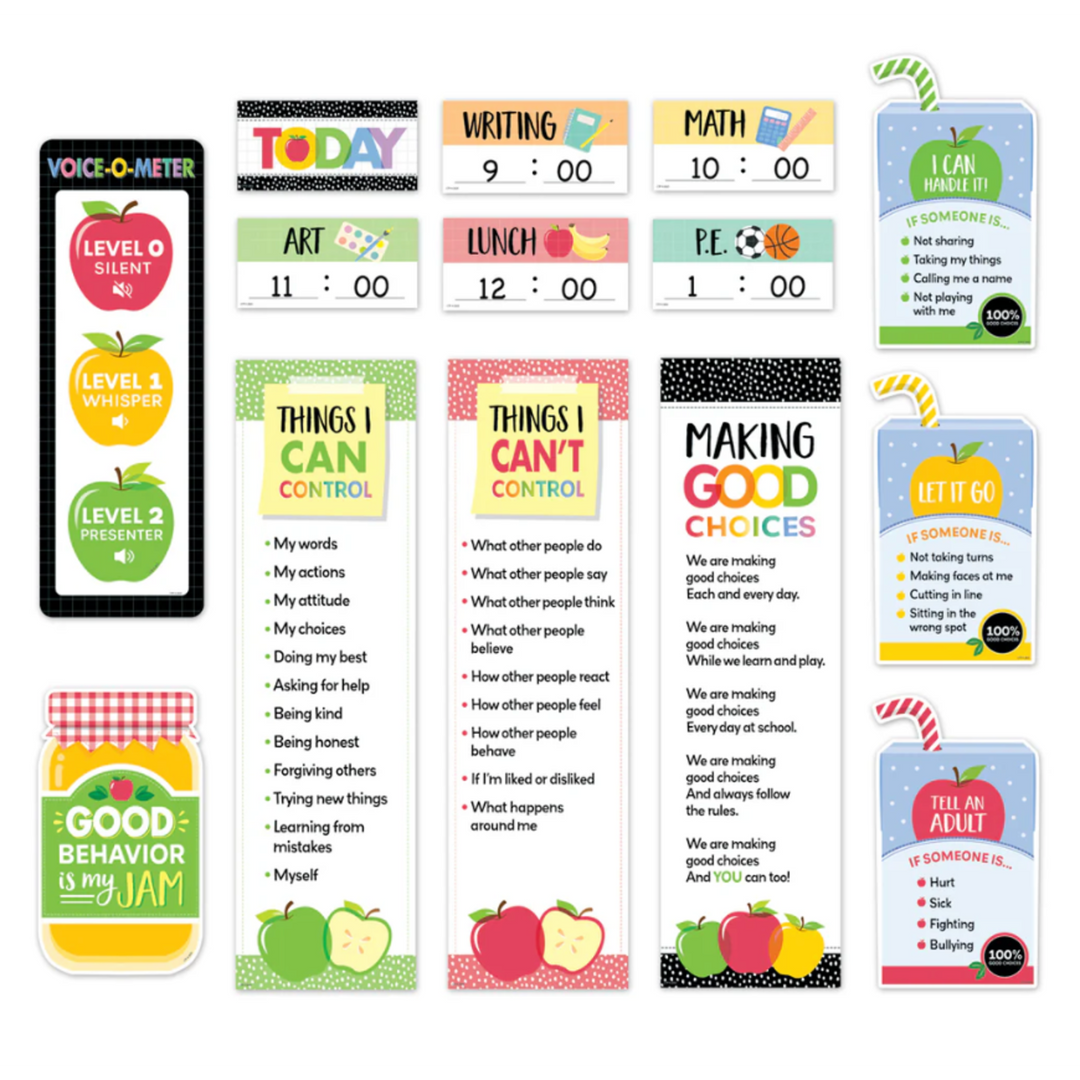 Apple Time Class Management Mini Bulletin Board