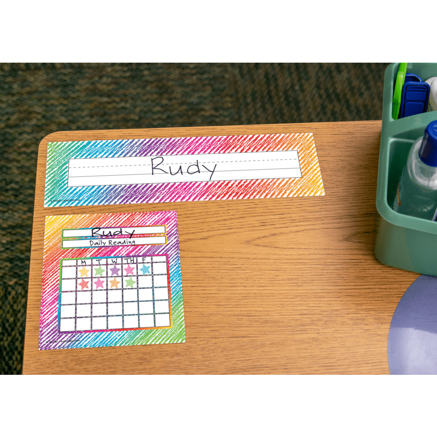 *Colorful Scribble Name Plates-Nameplates & Name Tags-Tools 4 Teaching-Classroom Decor and More