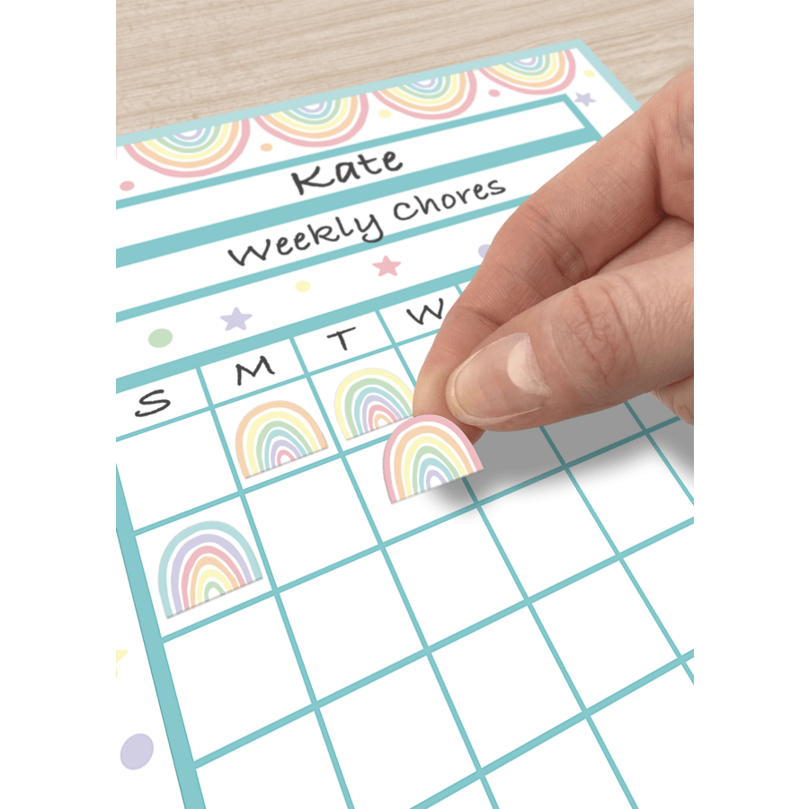 Pastel Pop Rainbows Mini Stickers-Stickers-Tools 4 Teaching-Classroom Decor and More