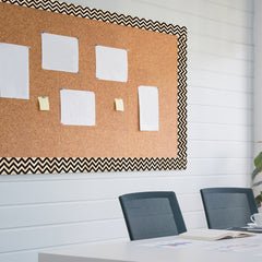 *Core Decor Black and Wood Chevron EZ Border-Borders-Tools 4 Teaching-Classroom Decor and More