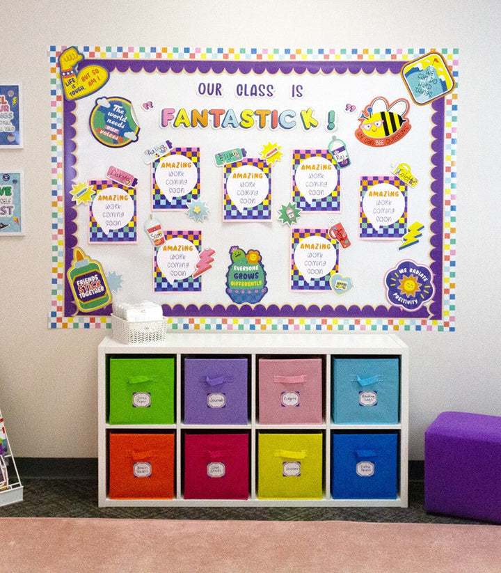 We Stick Together Pop of Purple Scalloped Bulletin Board Borders-Borders-Tools 4 Teaching-Classroom Decor and More
