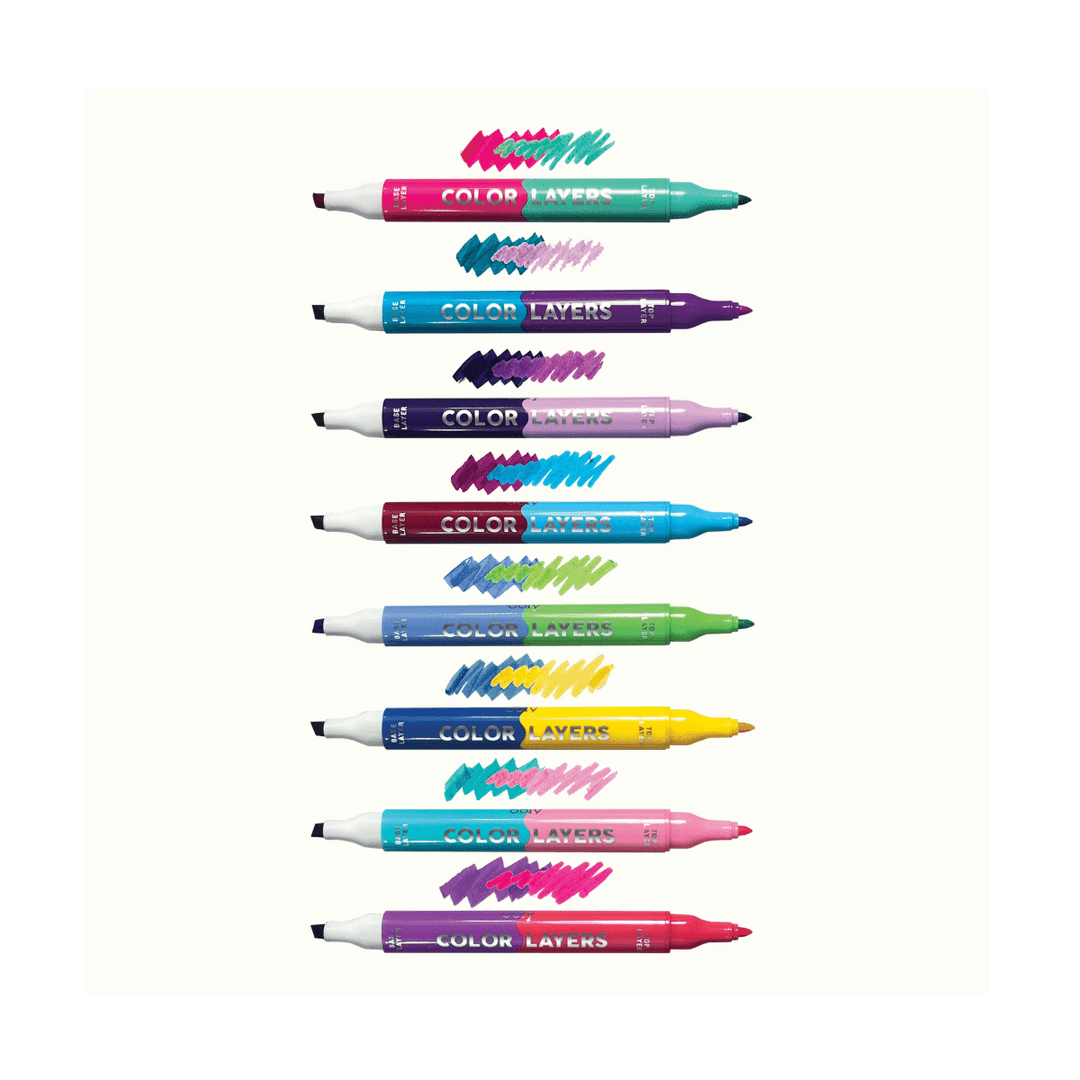 Color Layers Double Ended Layering Markers - Set of 8-Art Supplies-Tools 4 Teaching-Classroom Decor and More