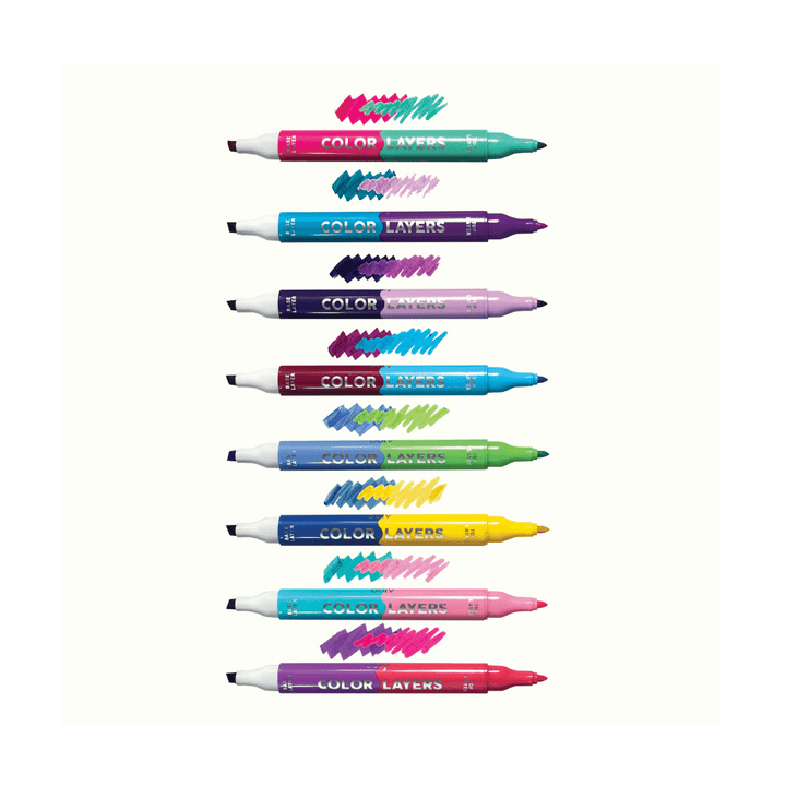 Color Layers Double Ended Layering Markers - Set of 8-Art Supplies-Tools 4 Teaching-Classroom Decor and More